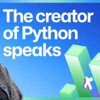Video thumbnail with the text 'The creator of Python speaks'