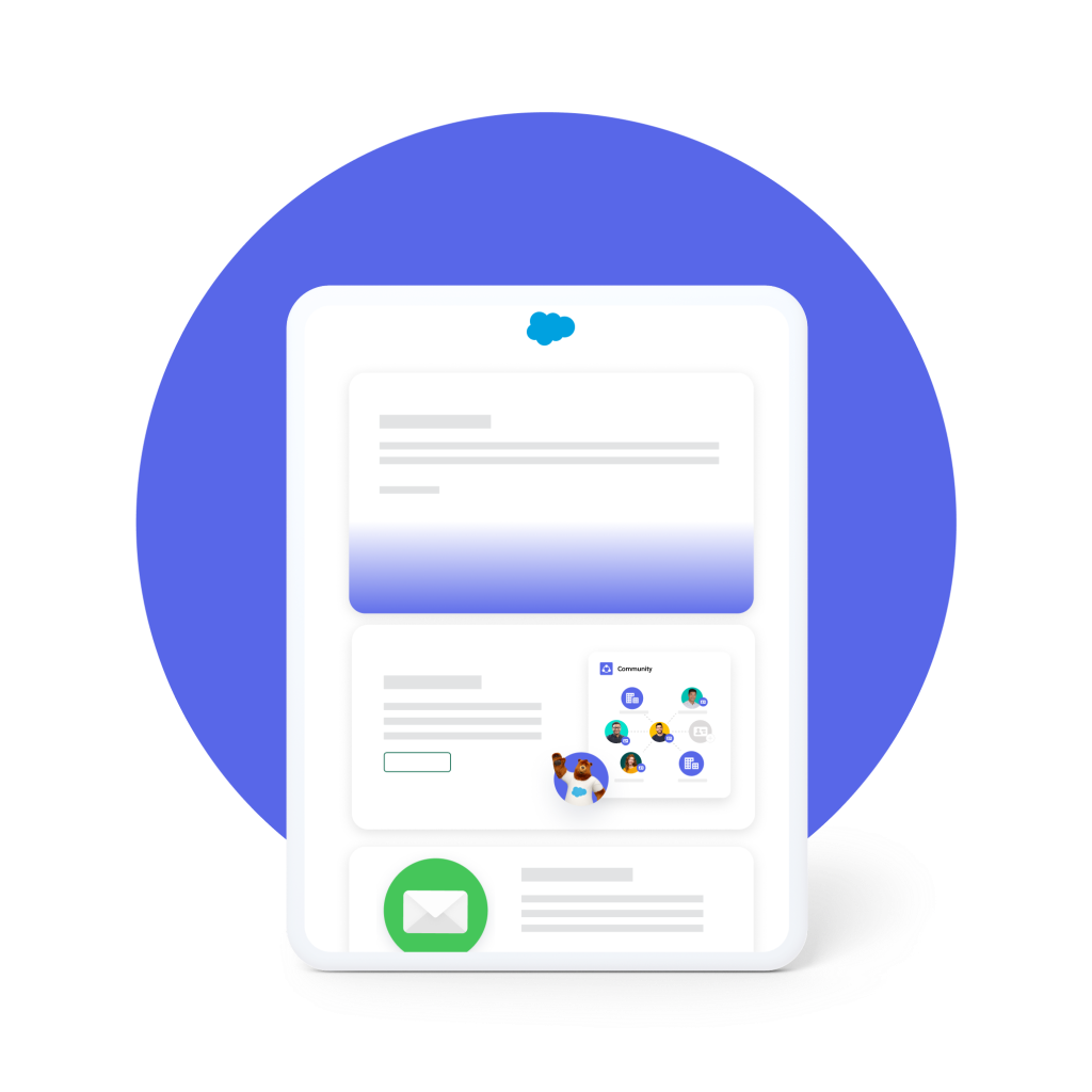 Salesforce mascot Astro standing on a tree log while presenting a slide.